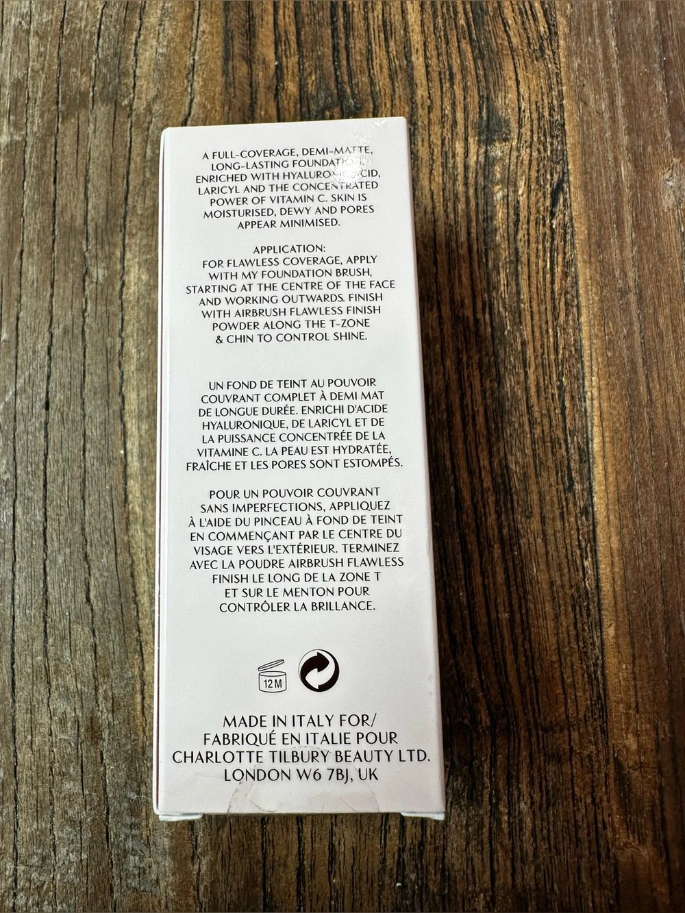 Charlotte Tilbury Magic Foundation in White-Cream Packaging